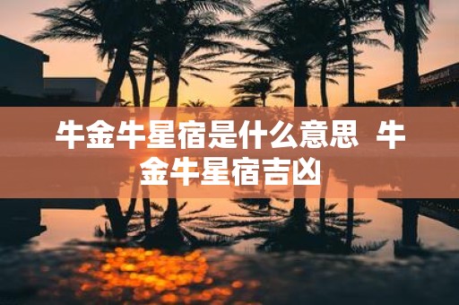 牛金牛星宿是什么意思 牛金牛星宿吉凶