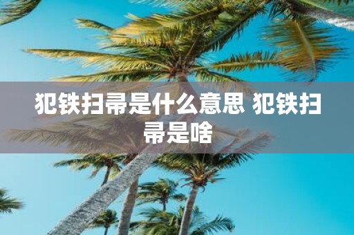 犯铁扫帚是什么意思 犯铁扫帚是啥