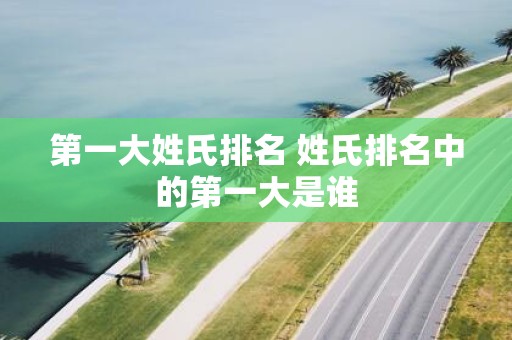 第一大姓氏排名 姓氏排名中的第一大是谁