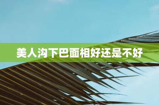 美人沟下巴面相好还是不好