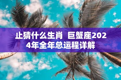 止猜什么生肖 巨蟹座2025年全年总运程详解
