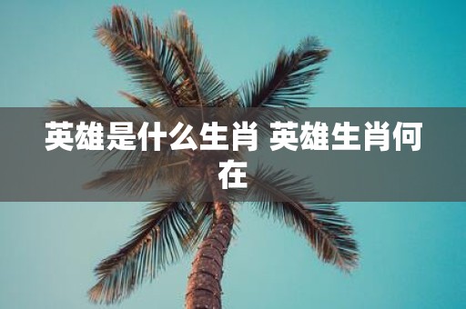 英雄是什么生肖 英雄生肖何在