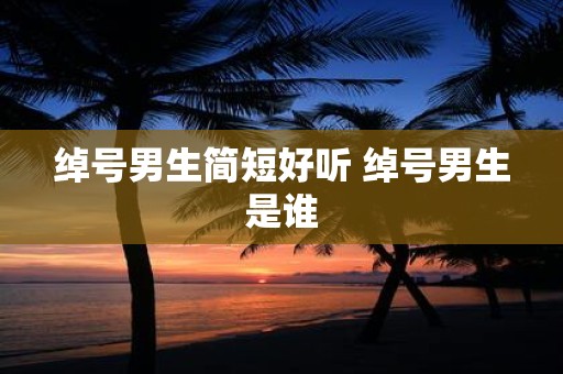 绰号男生简短好听 绰号男生是谁