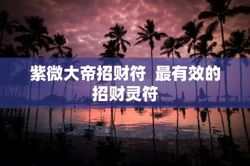 紫微大帝招财符 最有效的招财灵符