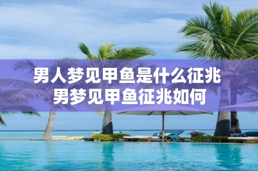 男人梦见甲鱼是什么征兆 男梦见甲鱼征兆如何