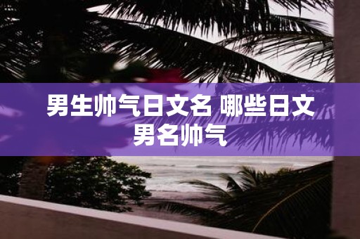 男生帅气日文名 哪些日文男名帅气
