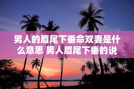 男人的眉尾下垂命双妻是什么意思 男人眉尾下垂的说法