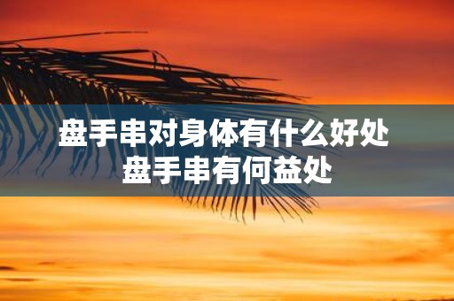 盘手串对身体有什么好处 盘手串有何益处