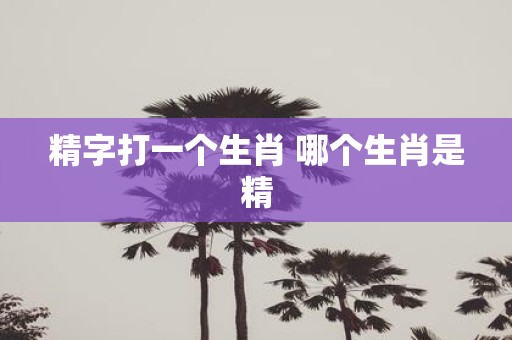 精字打一个生肖 哪个生肖是精