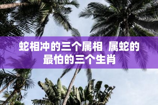 蛇相冲的三个属相 属蛇的最怕的三个生肖