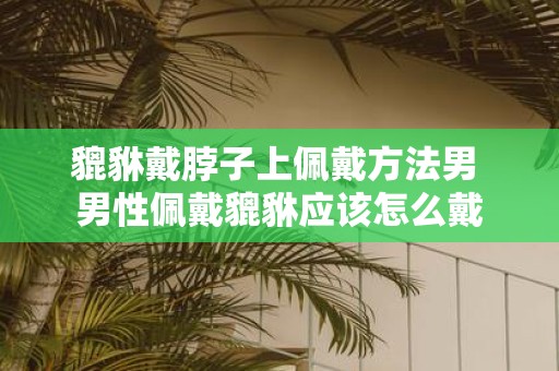貔貅戴脖子上佩戴方法男 男性佩戴貔貅应该怎么戴