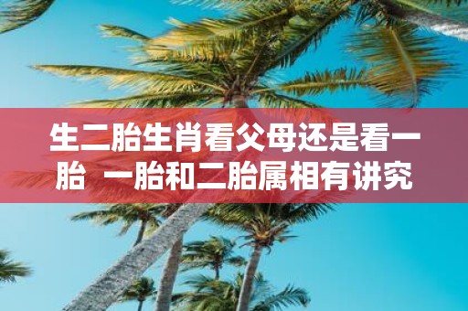 生二胎生肖看父母还是看一胎 一胎和二胎属相有讲究吗