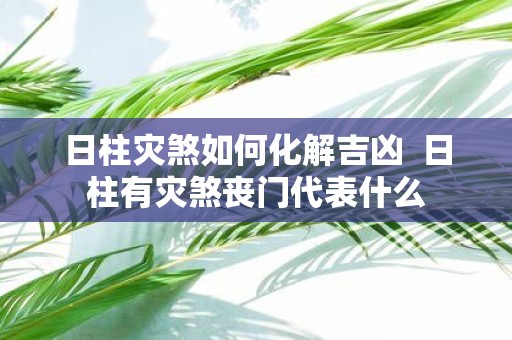 日柱灾煞如何化解吉凶 日柱有灾煞丧门代表什么