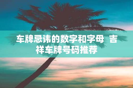 车牌忌讳的数字和字母 吉祥车牌号码推荐