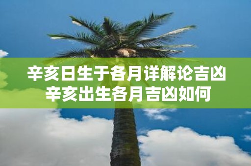 辛亥日生于各月详解论吉凶 辛亥出生各月吉凶如何