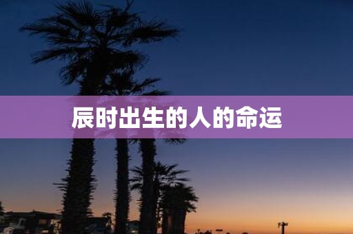 辰时出生的人的命运