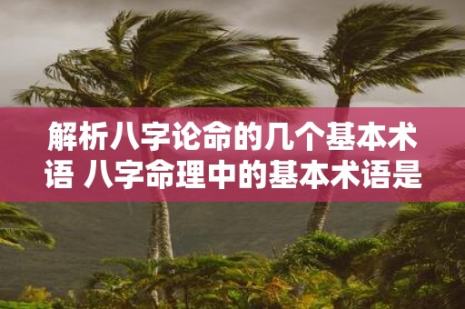 解析八字论命的几个基本术语 八字命理中的基本术语是什么