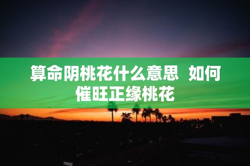 算命阴桃花什么意思 如何催旺正缘桃花