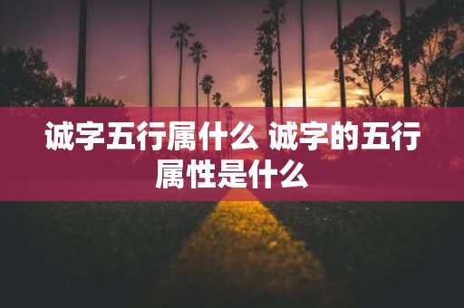诚字五行属什么 诚字的五行属性是什么