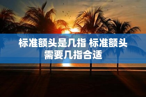 标准额头是几指 标准额头需要几指合适