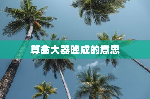 算命大器晚成的意思