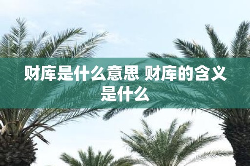 财库是什么意思 财库的含义是什么