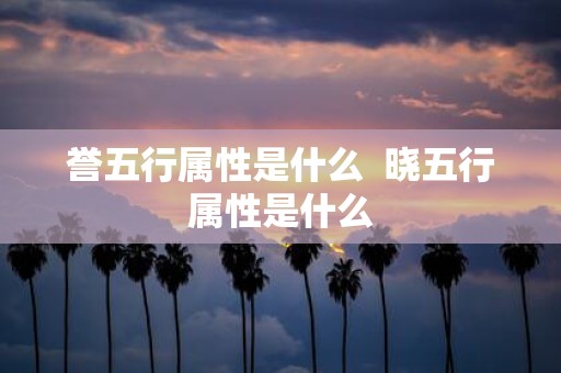 誉五行属性是什么 晓五行属性是什么