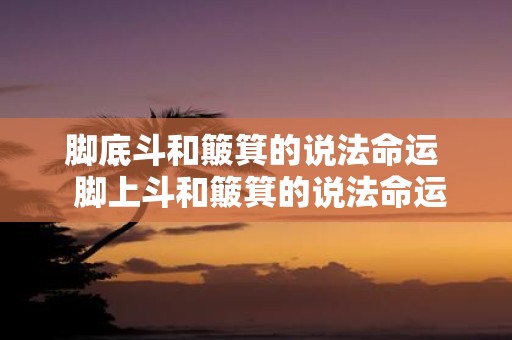 脚底斗和簸箕的说法命运 脚上斗和簸箕的说法命运