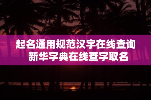 起名通用规范汉字在线查询 新华字典在线查字取名