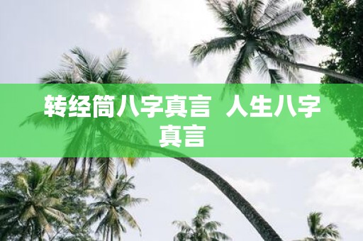 转经筒八字真言 人生八字真言