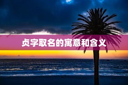 贞字取名的寓意和含义