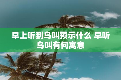 早上听到鸟叫预示什么 早听鸟叫有何寓意