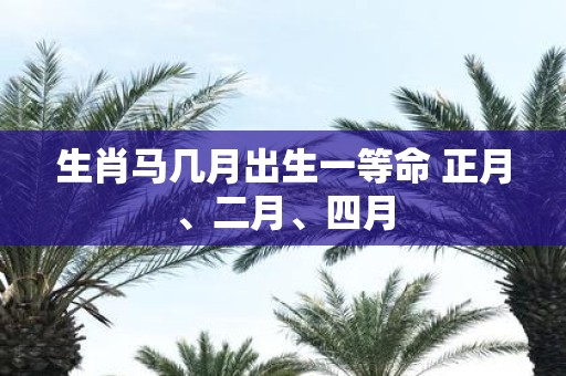 生肖马几月出生一等命 正月、二月、四月