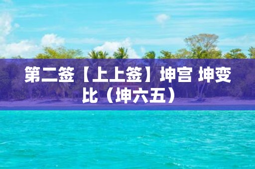 第二签【上上签】坤宫 坤变比（坤六五）