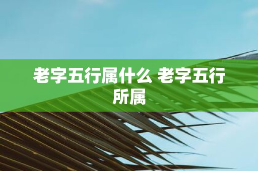 老字五行属什么 老字五行所属