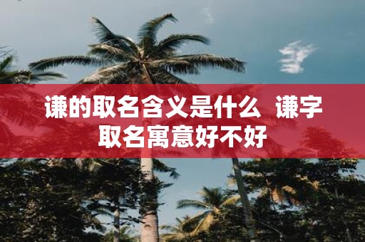 谦的取名含义是什么 谦字取名寓意好不好