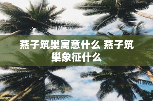 燕子筑巢寓意什么 燕子筑巢象征什么