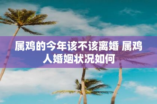 属鸡的今年该不该离婚 属鸡人婚姻状况如何