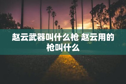 赵云武器叫什么枪 赵云用的枪叫什么
