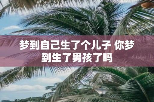 梦到自己生了个儿子 你梦到生了男孩了吗