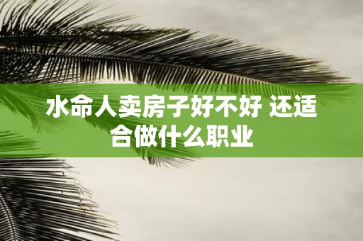 水命人卖房子好不好 还适合做什么职业