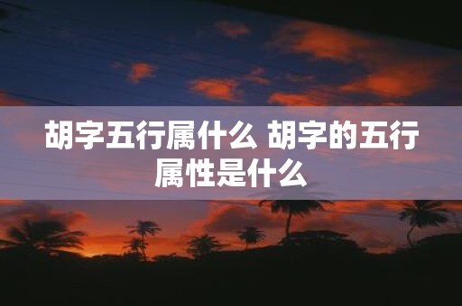 胡字五行属什么 胡字的五行属性是什么