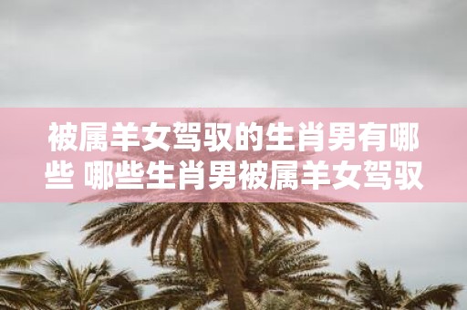 被属羊女驾驭的生肖男有哪些 哪些生肖男被属羊女驾驭