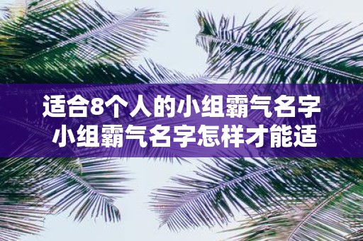 适合8个人的小组霸气名字 小组霸气名字怎样才能适合8个人