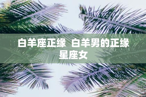 白羊座正缘 白羊男的正缘星座女