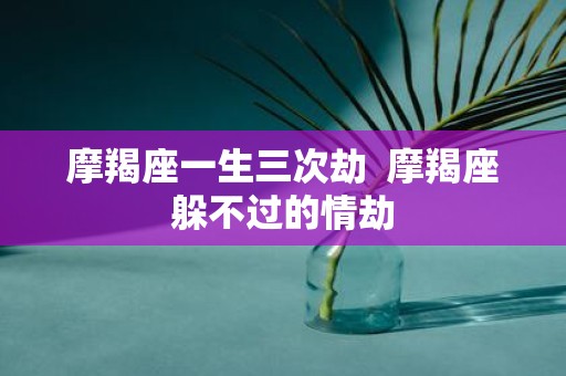 摩羯座一生三次劫 摩羯座躲不过的情劫