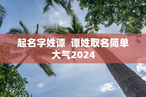 起名字姓谭 谭姓取名简单大气2025