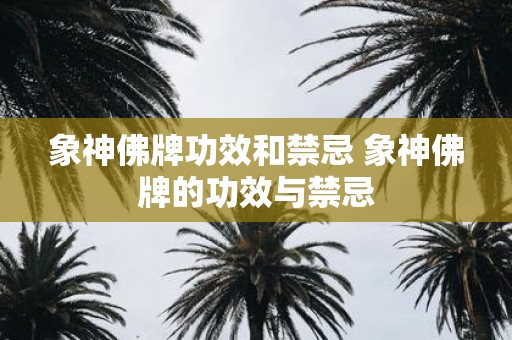 象神佛牌功效和禁忌 象神佛牌的功效与禁忌
