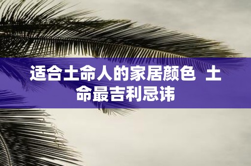 适合土命人的家居颜色 土命最吉利忌讳