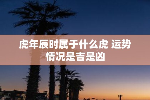 虎年辰时属于什么虎 运势情况是吉是凶